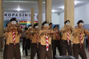 WBP Pramuka Lapas Narkotika Karang Intan Tampilkan Yel-Yel Kepramukaan, Gairahkan Semangat Pembinaan